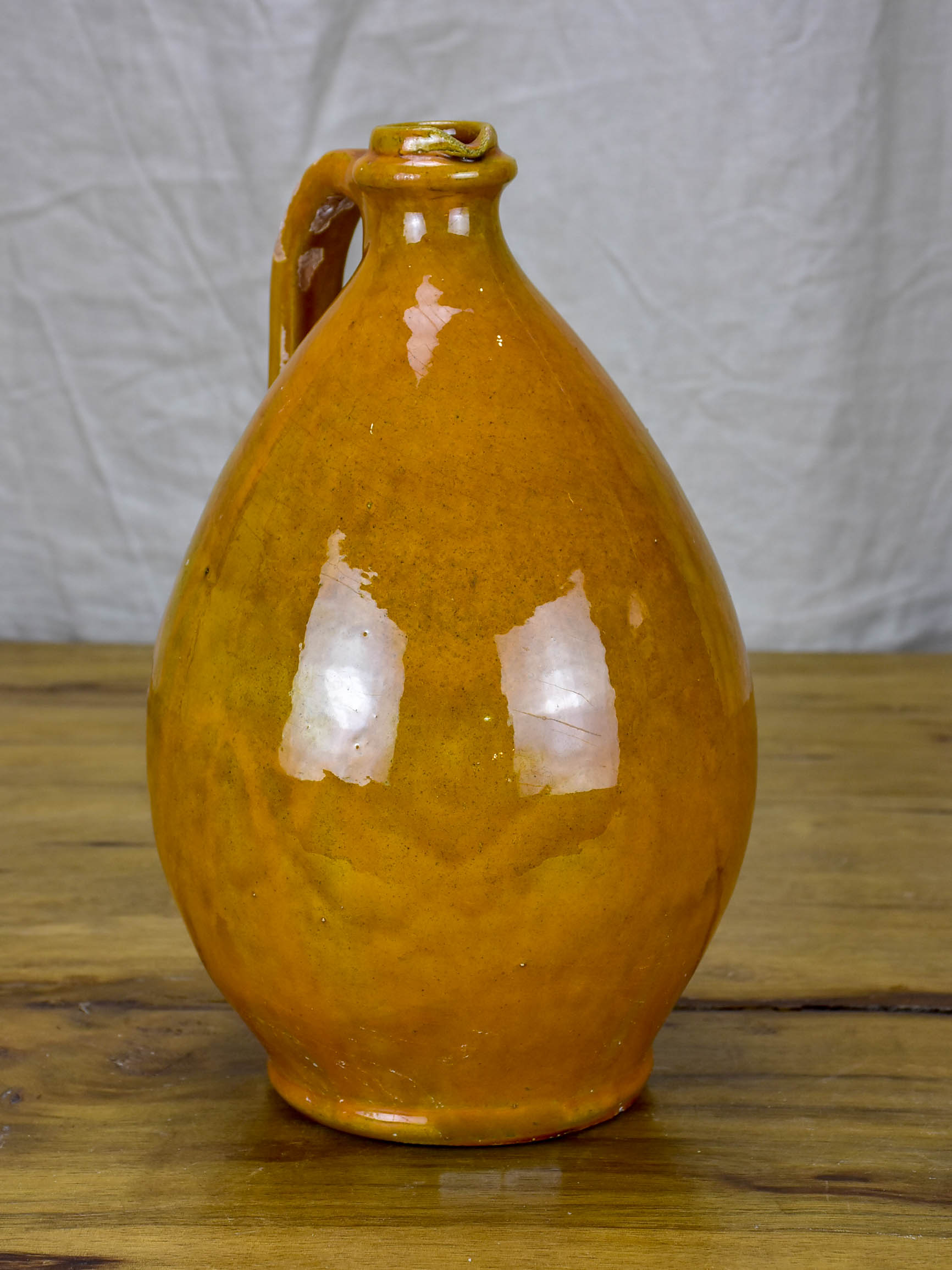 Vintage pitcher from Biot with orange glaze