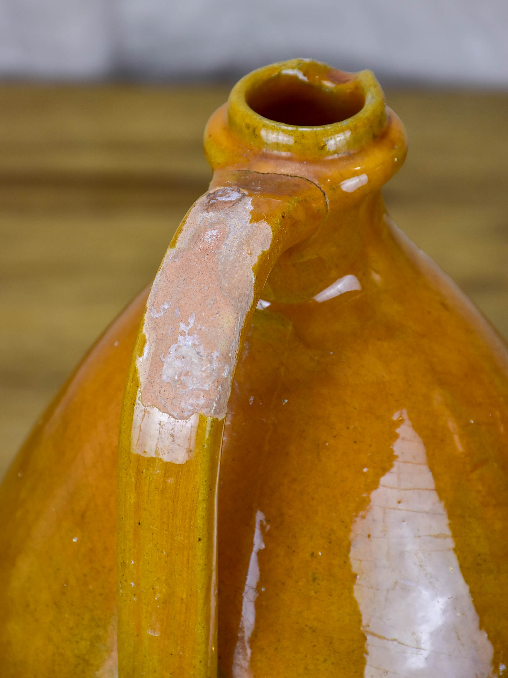 Vintage pitcher from Biot with orange glaze