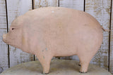 Large vintage French paper mache pig