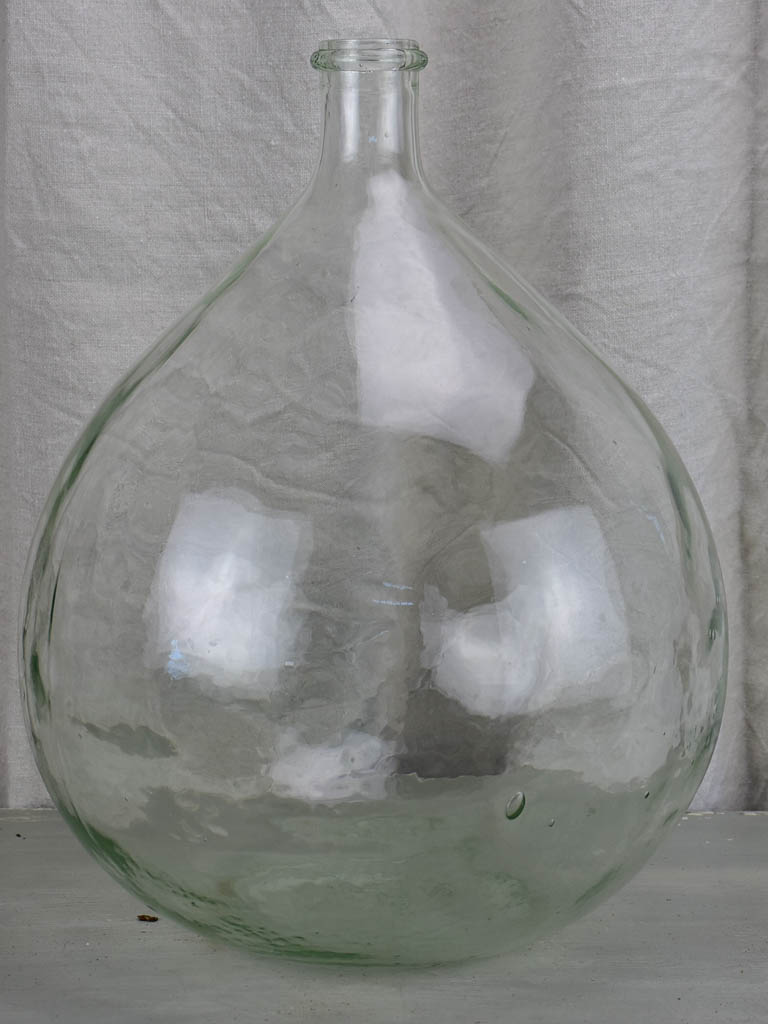 Large antique French demijohn bottle - clear