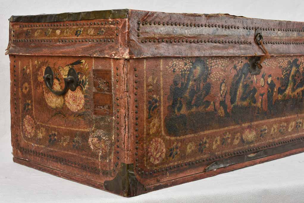 Antique Leather 18th Century Chest