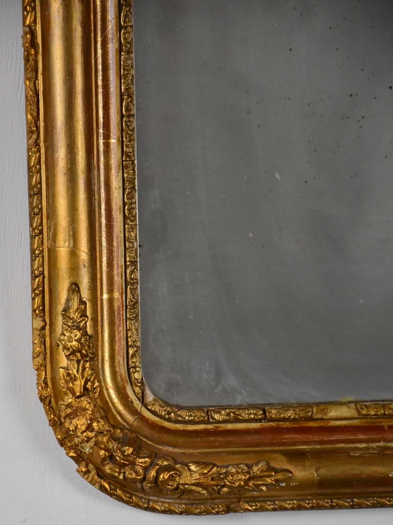 Rare small Napoleon III gilt mirror - oval with rounded edges 14¼" x 15¾"