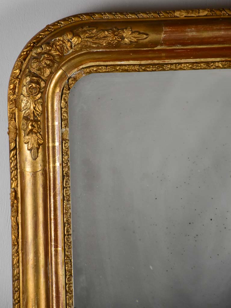 Rare small Napoleon III gilt mirror - oval with rounded edges 14¼" x 15¾"