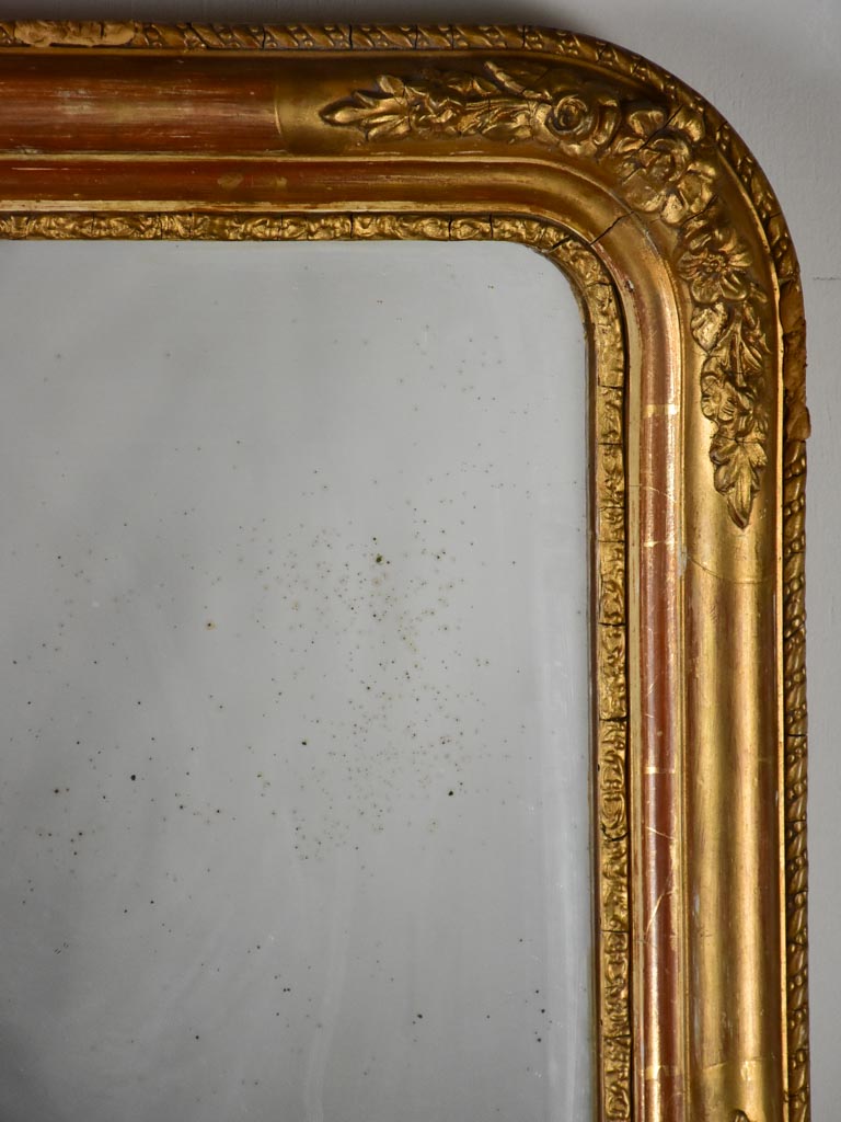 Rare small Napoleon III gilt mirror - oval with rounded edges 14¼" x 15¾"