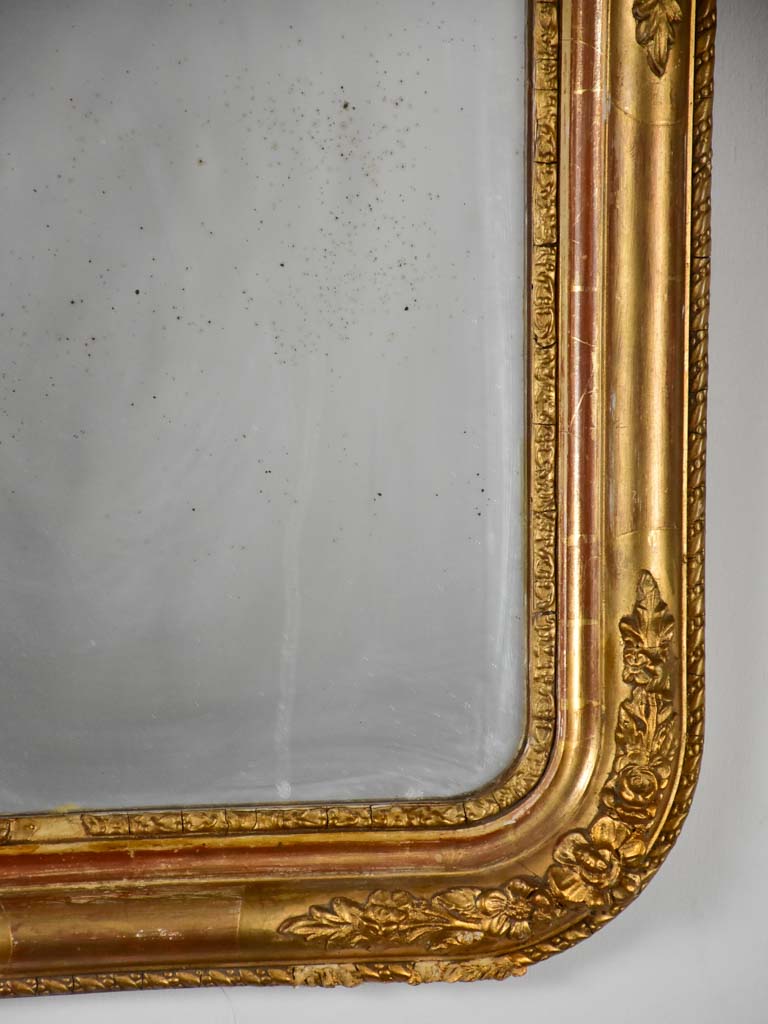 Rare small Napoleon III gilt mirror - oval with rounded edges 14¼" x 15¾"