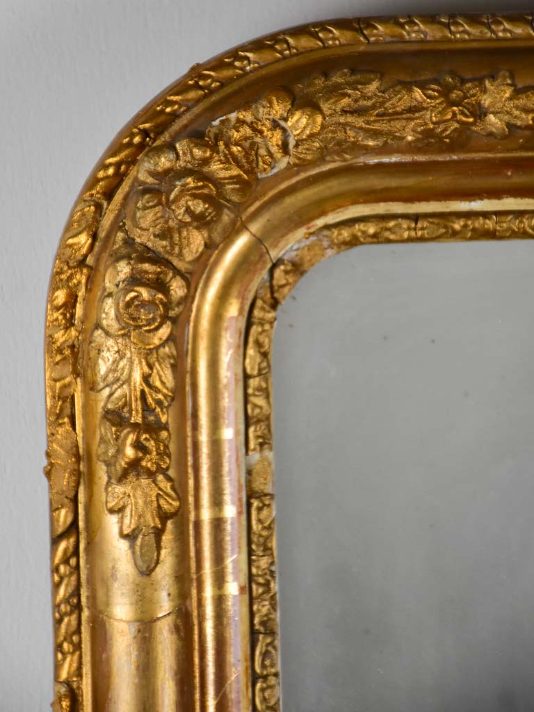 Rare small Napoleon III gilt mirror - oval with rounded edges 14¼" x 15¾"