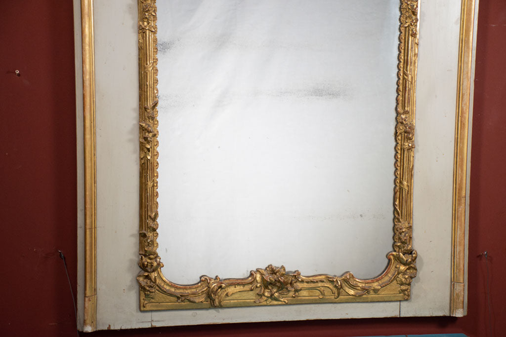 Monumental Louis XV 18th-century trumeau mirror 93¼"