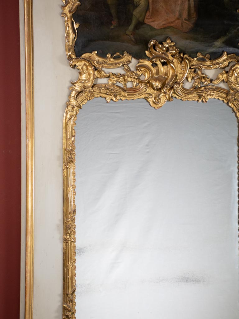 Monumental Louis XV 18th-century trumeau mirror 93¼"