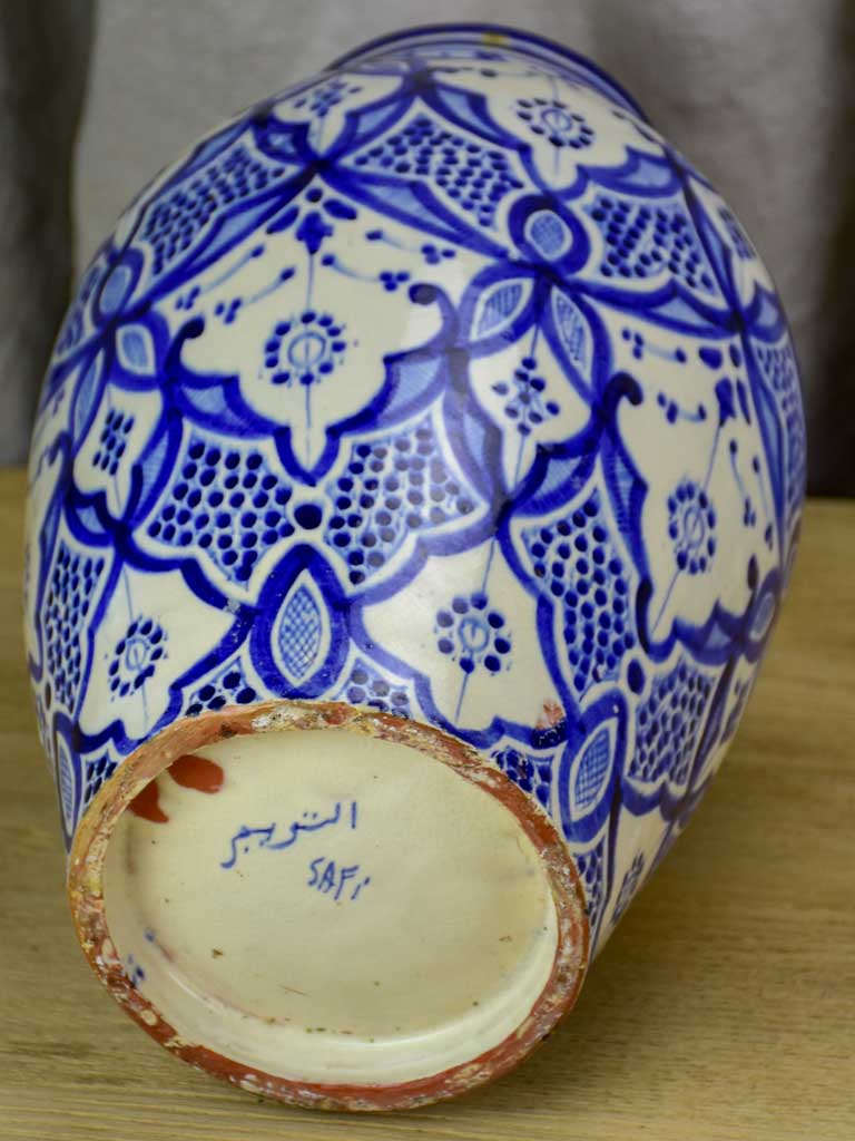 Blue and white jar / vase SAFI 14¼"