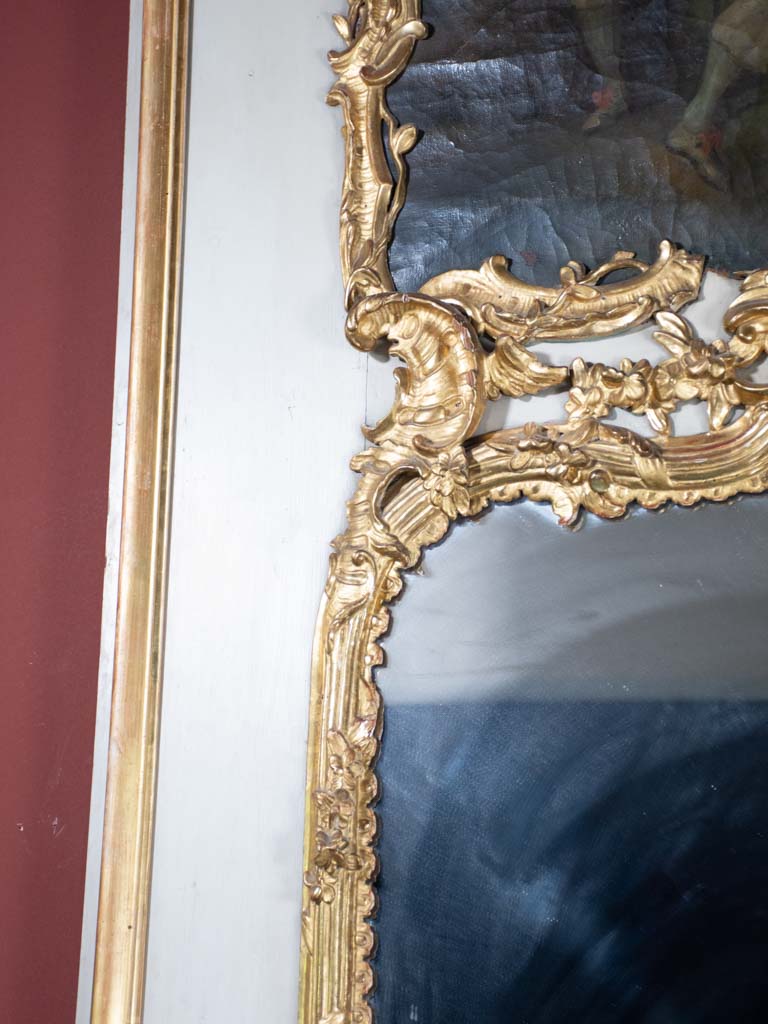 Monumental Louis XV 18th-century trumeau mirror 93¼"