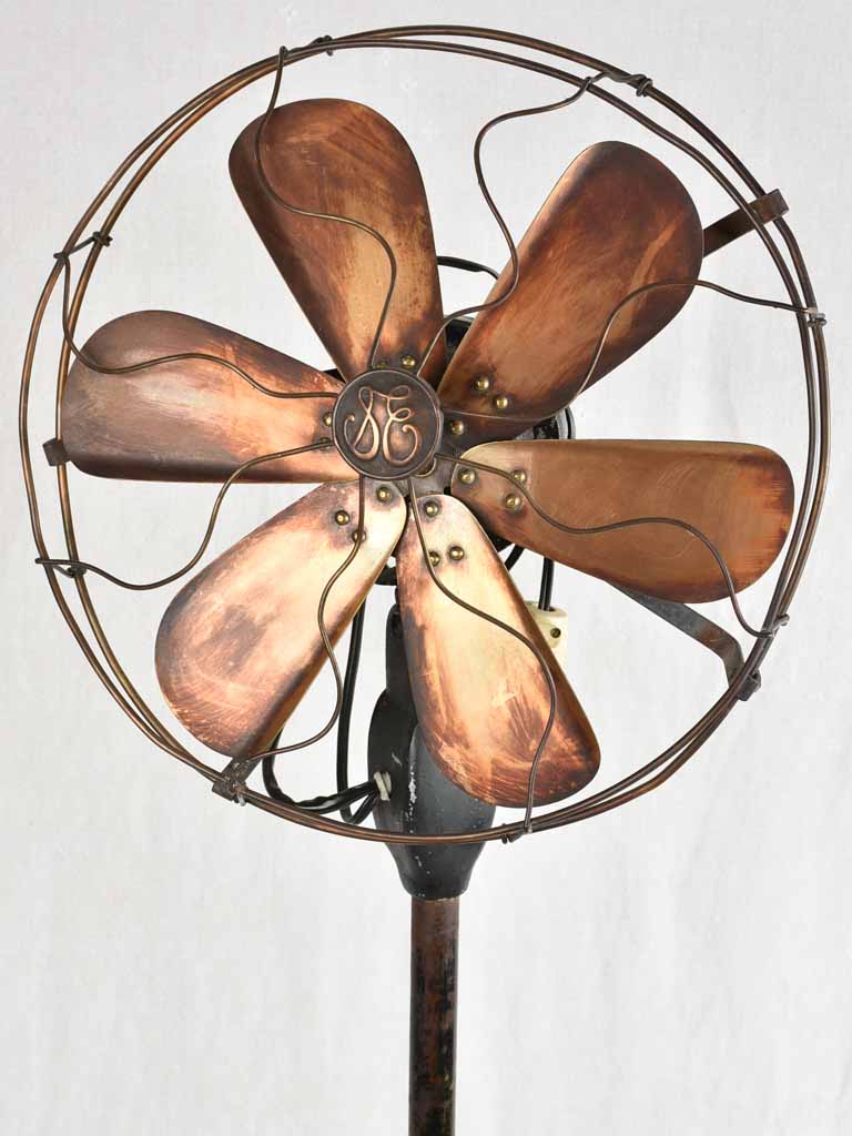 Aged Metal Cast Iron Floor Fan