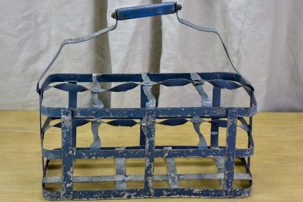 Antique French bottle carrier - 8 bottles