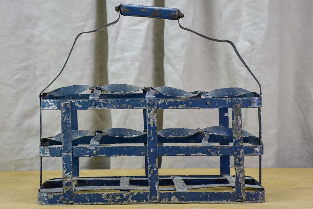 Antique French bottle carrier - 8 bottles