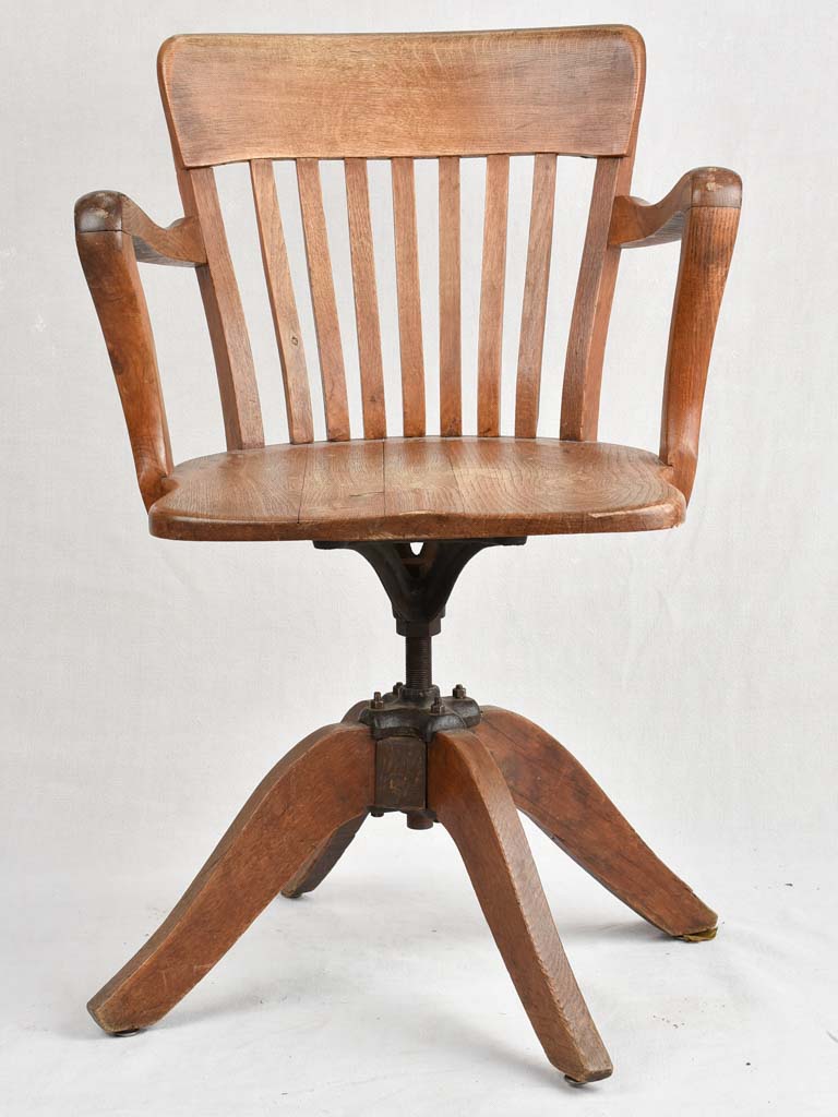 Antique French notary's desk armchair