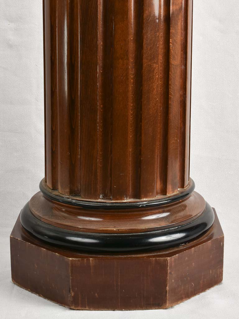 Patina-finish antique rosewood vase pedestal