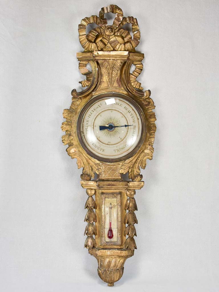 18th century gilt Louis XVI barometer 39¾"