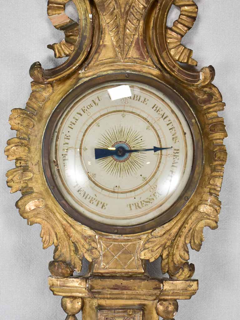 18th century gilt Louis XVI barometer 39¾"