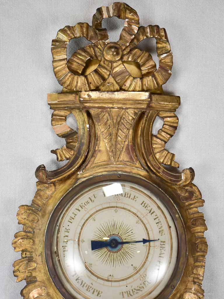 18th century gilt Louis XVI barometer 39¾"