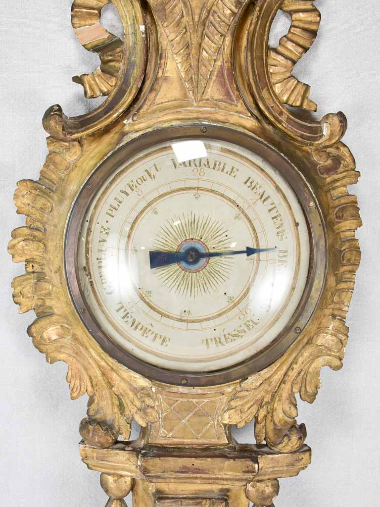 18th century gilt Louis XVI barometer 39¾"