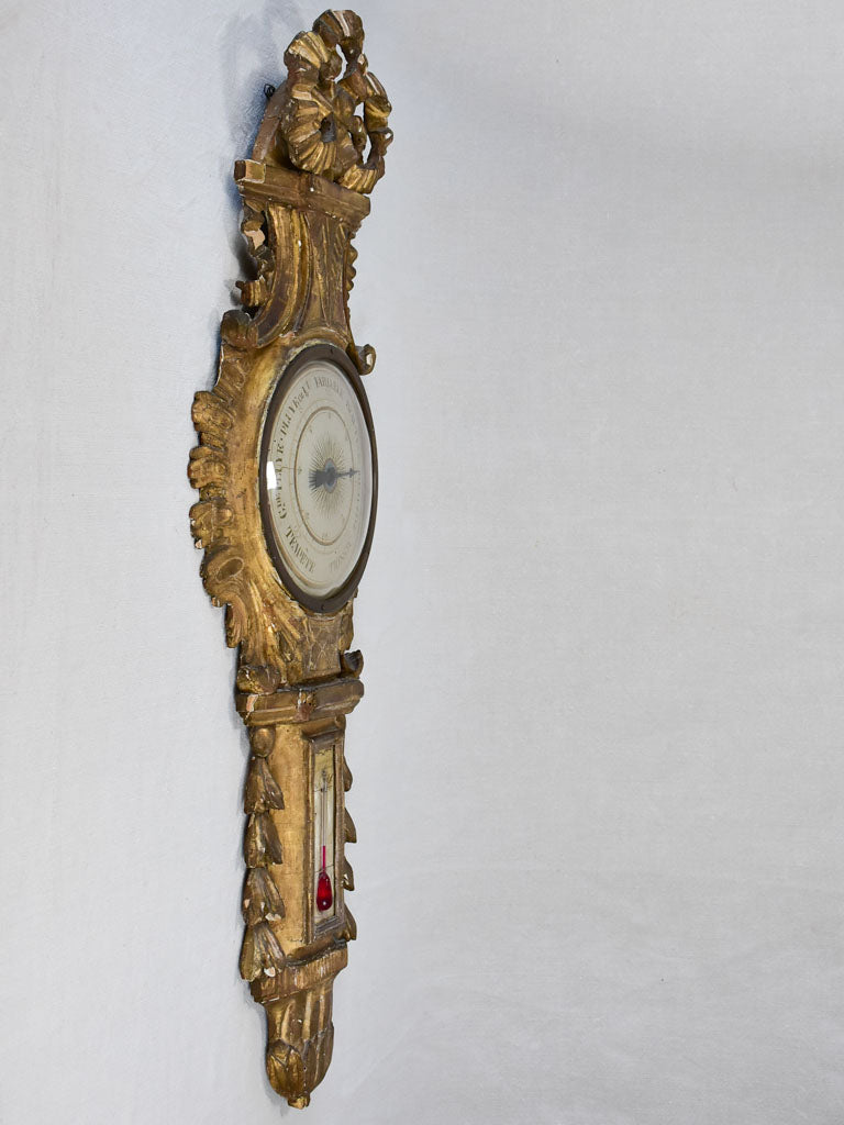 18th century gilt Louis XVI barometer 39¾"