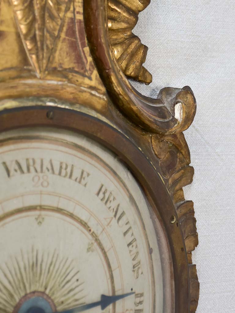 18th century gilt Louis XVI barometer 39¾"