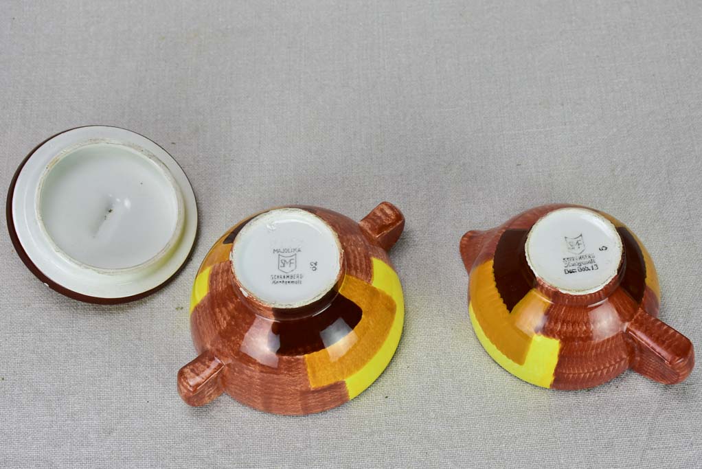 Authentic German Majolica set elements