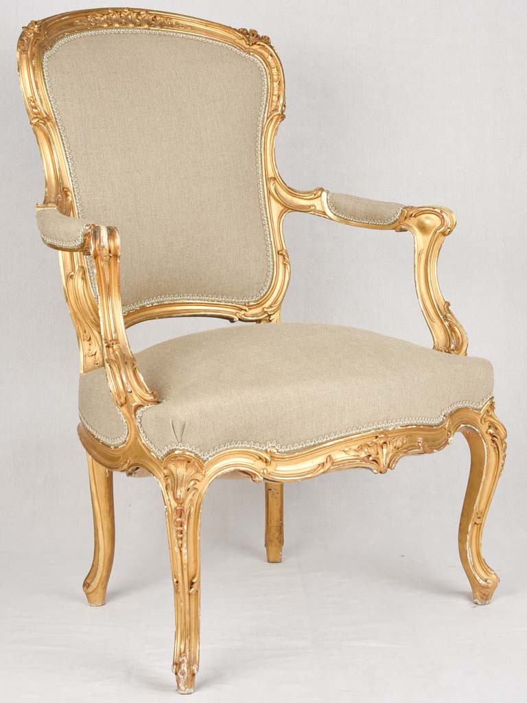 Antique Gilded Louis XV Armchair