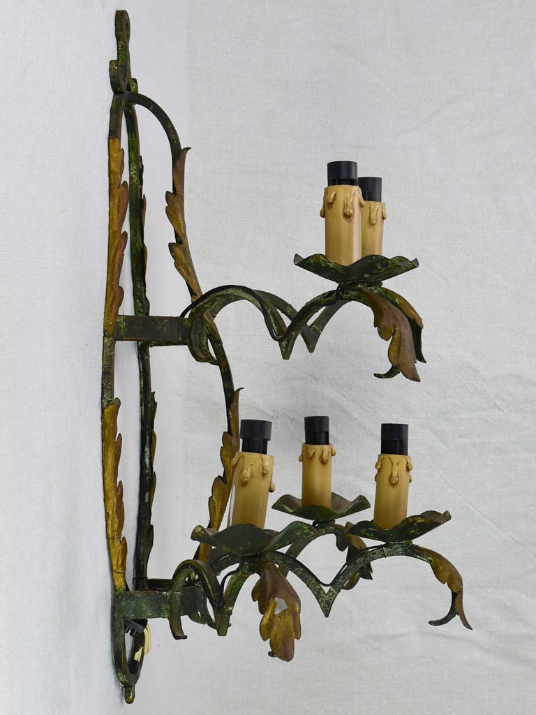 Antique Gold-Patina 5-light Wall Sconce