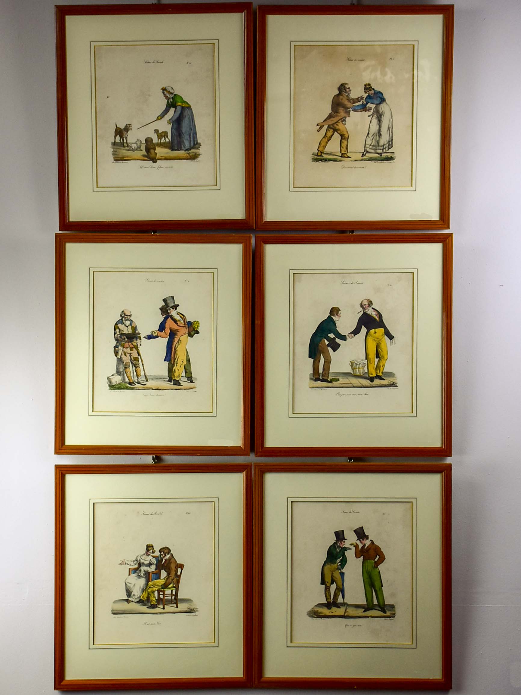 Lot of 7 satirical French lithographs - Pigal 'Scenes of Society' 16 ¼'' x 18 ¼''