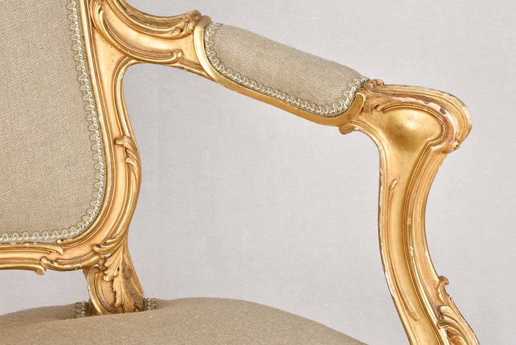 Restored Napoleon III Gilded Armchair