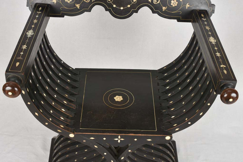 Imposing Italian ebony armchair, 19th-century