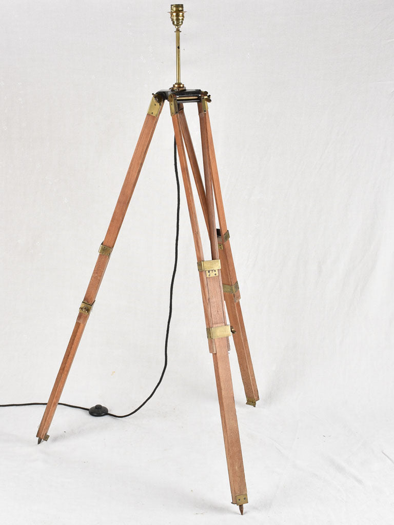 Vintage surveyor's tripod floor lamp 58¼"