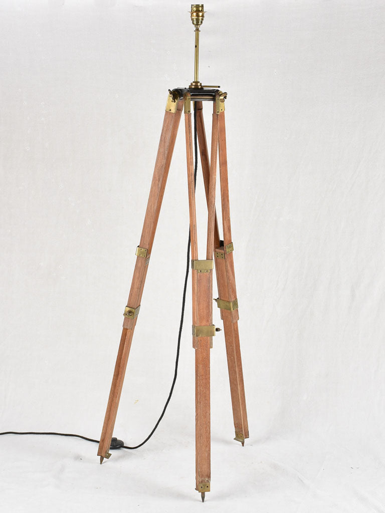 Vintage surveyor's tripod floor lamp 58¼"