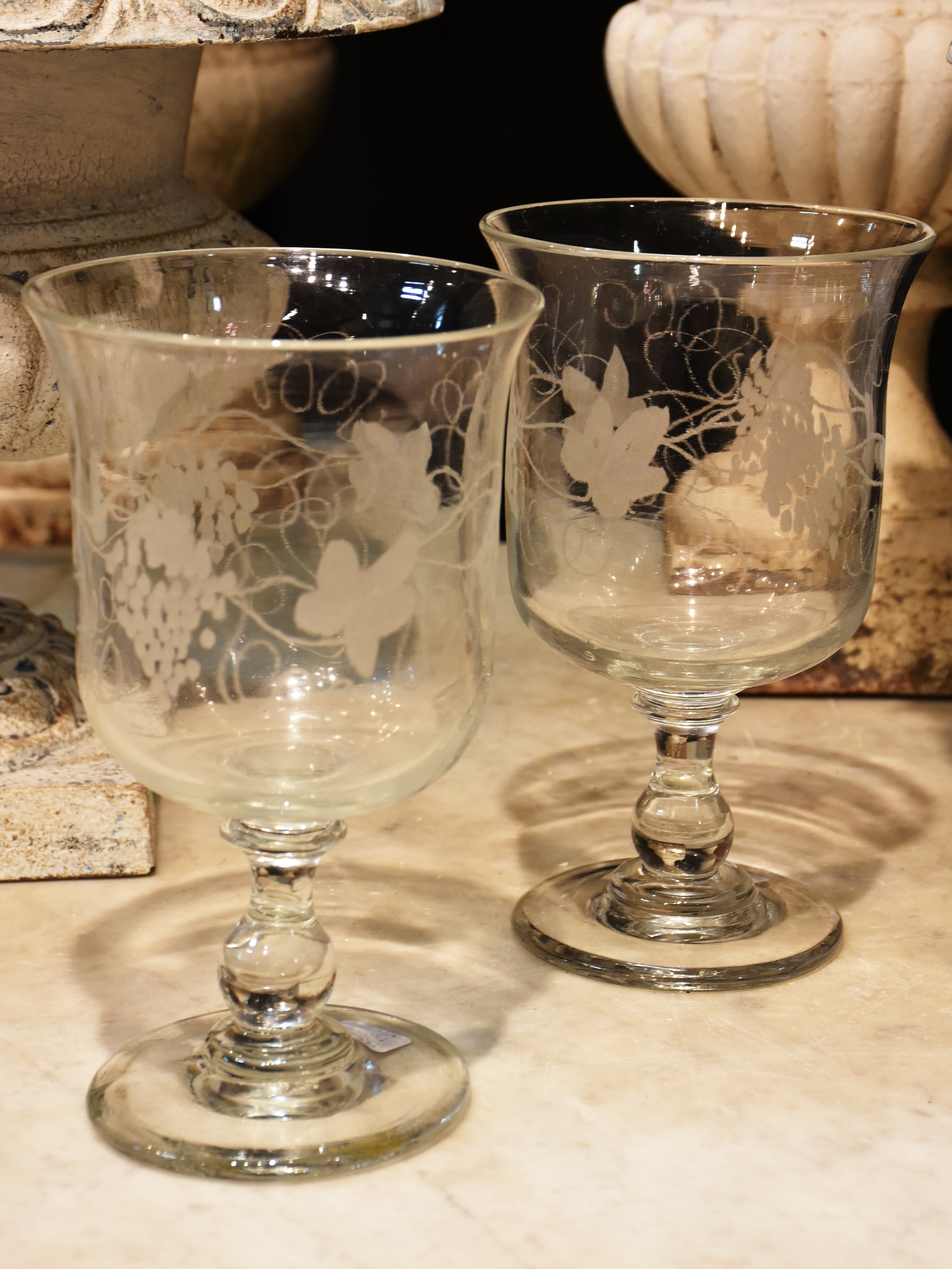 Pair of late 19th century engraved glasses