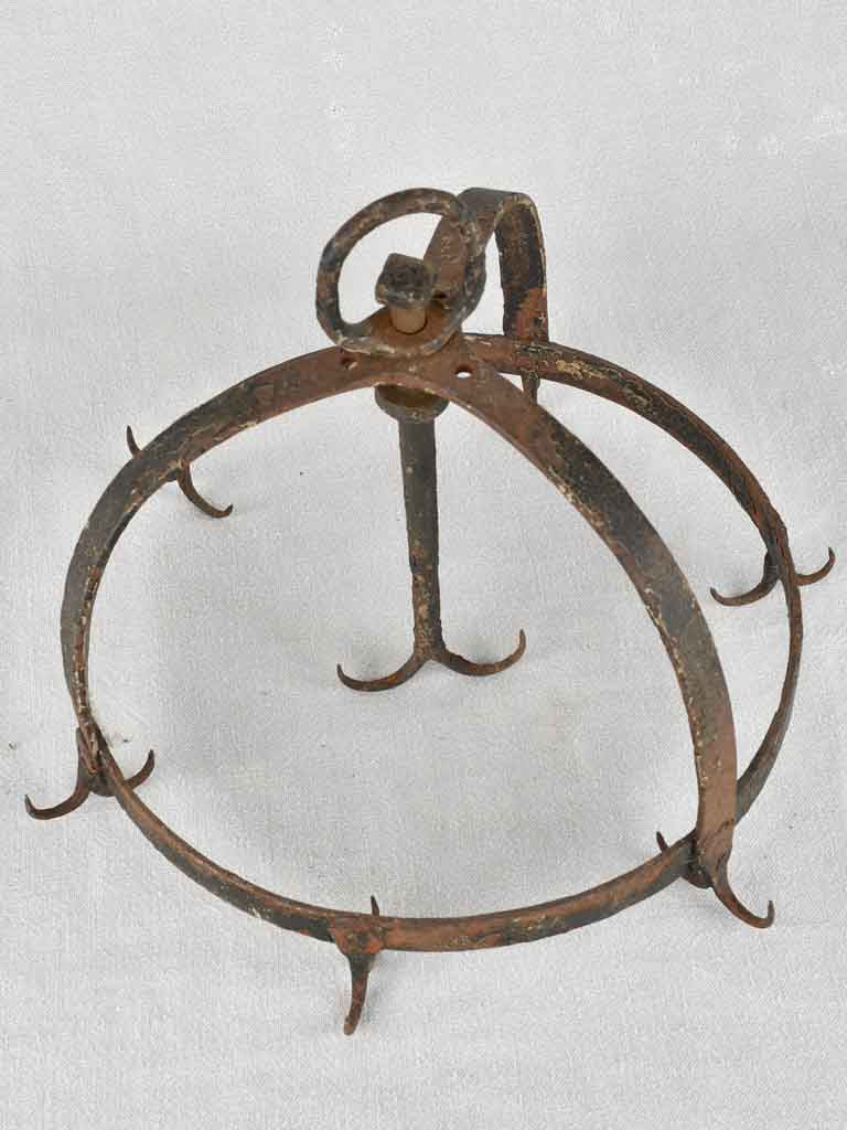 Antique saucisson hanging iron hook