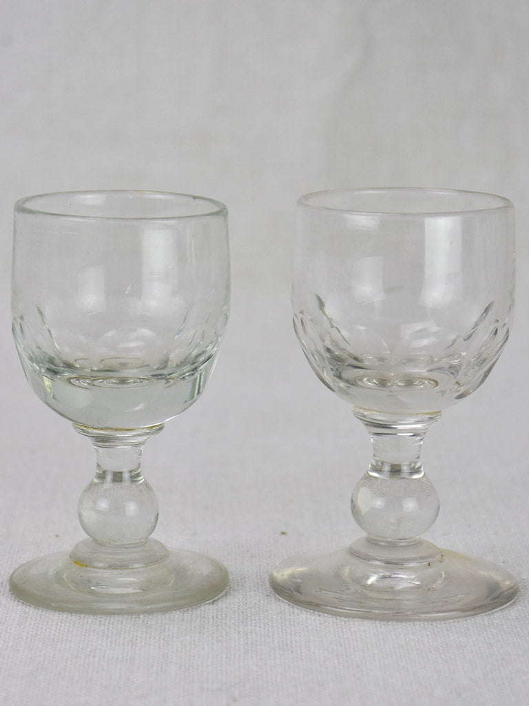 Lot of 16 blown glass digestif glasses from the early 20th century