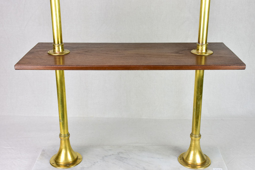 1950's display stand with three shelves - marble, brass and mahogany 33½""