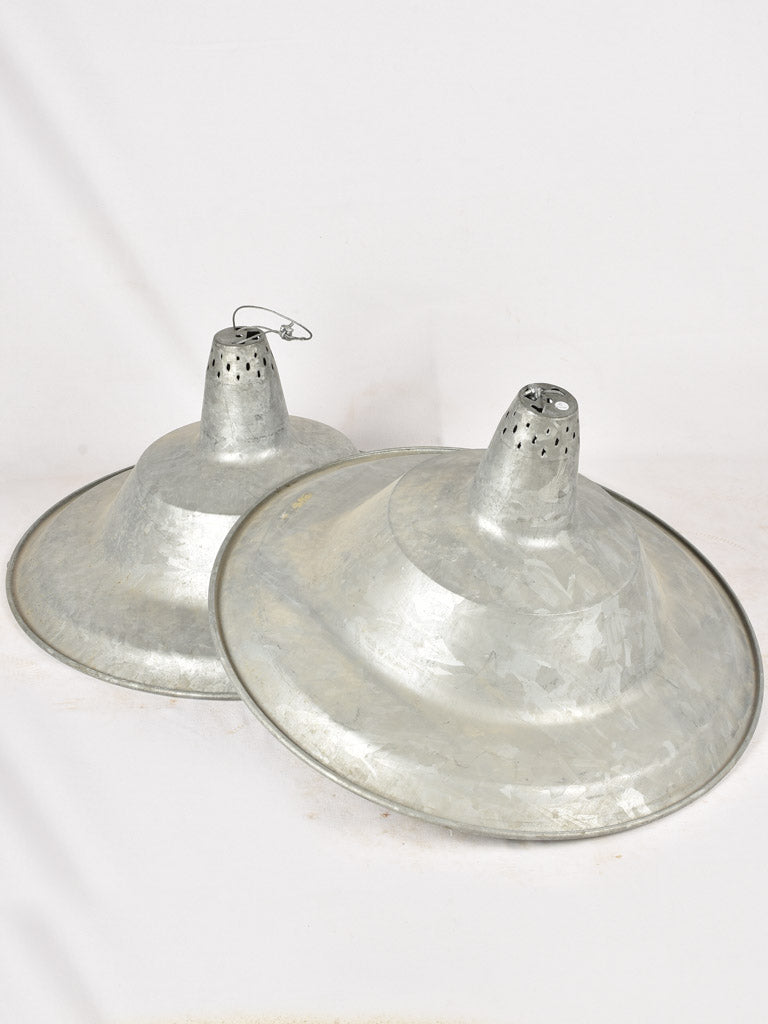 2 huge industrial suspension lights 28¼"