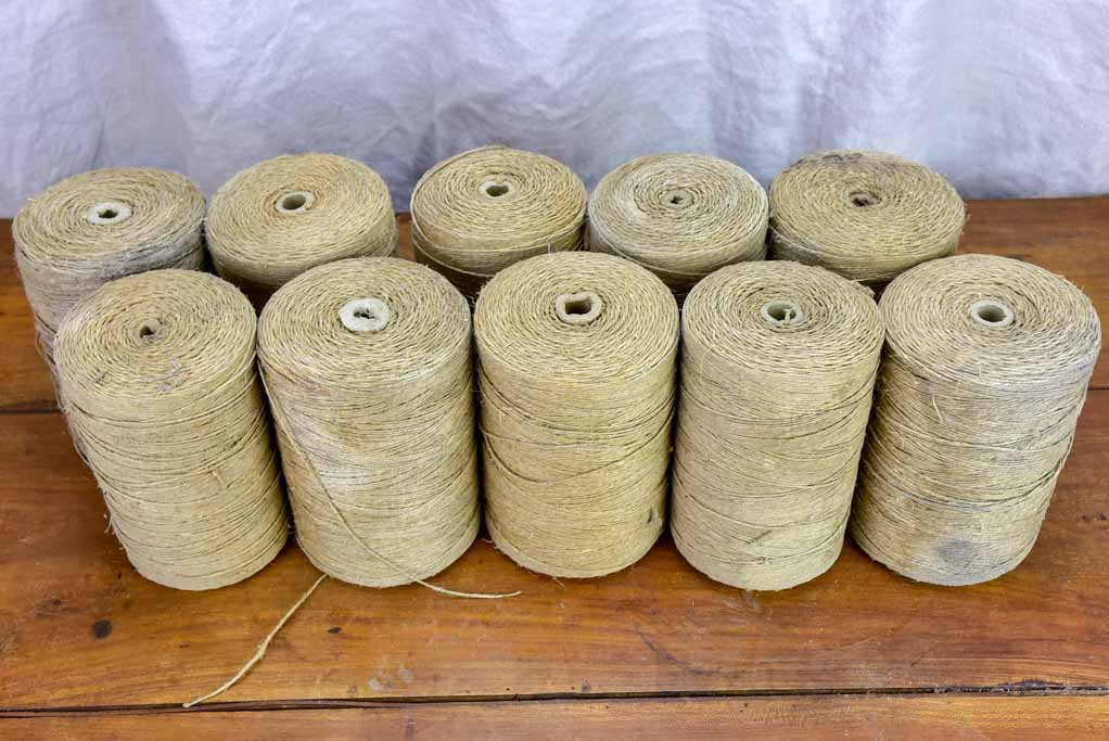 Collection of twenty large antique French twine spools