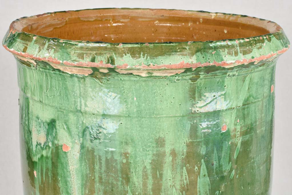 Large 19th century Olive jar with green glaze - Tournac 33½"