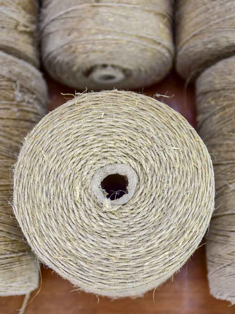 Collection of twenty large antique French twine spools