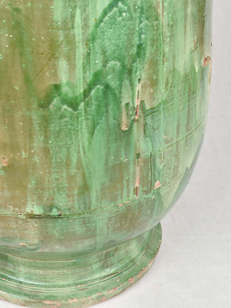 Large 19th century Olive jar with green glaze - Tournac 33½"