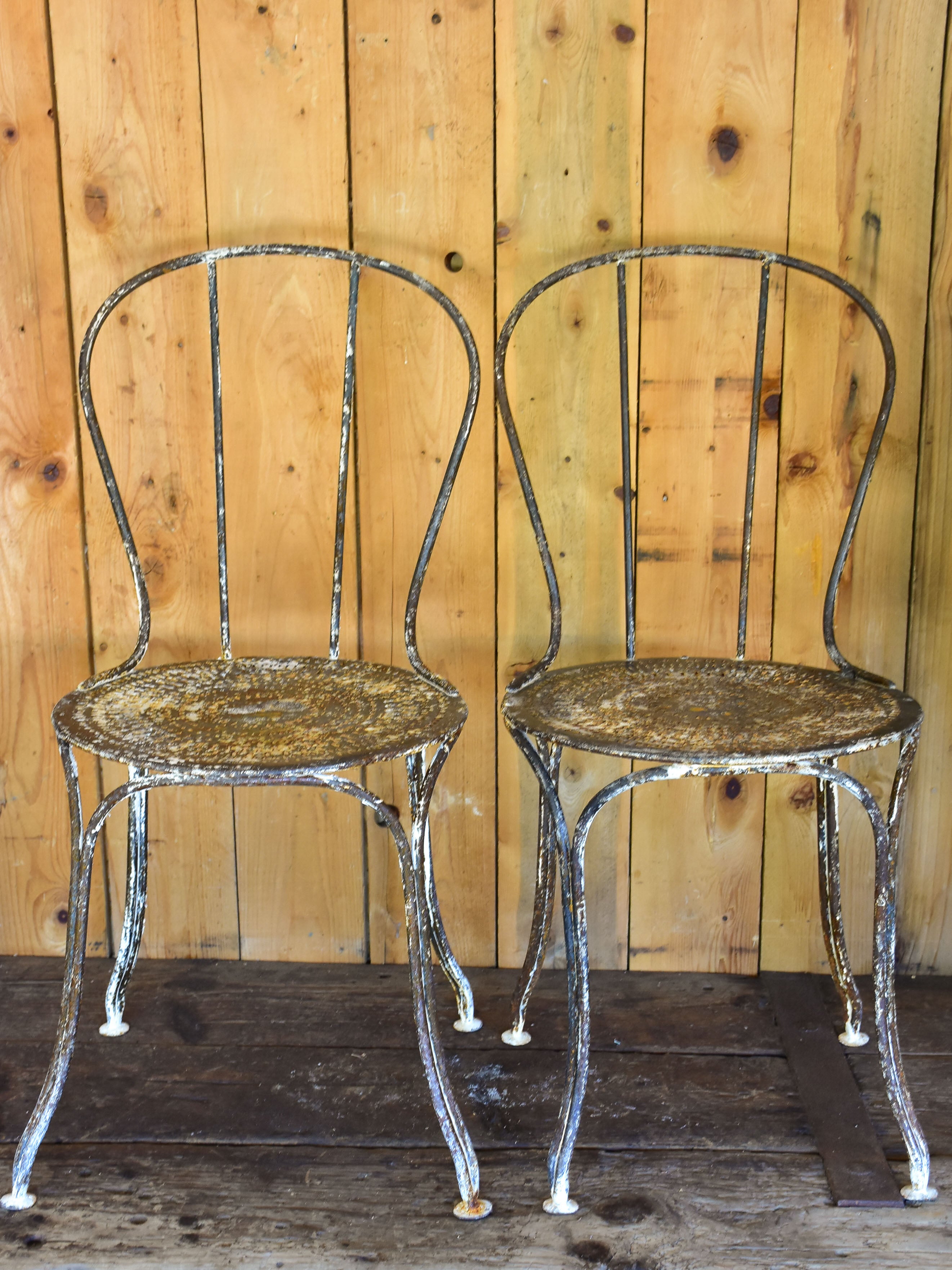 Pair of antique French garden chairs