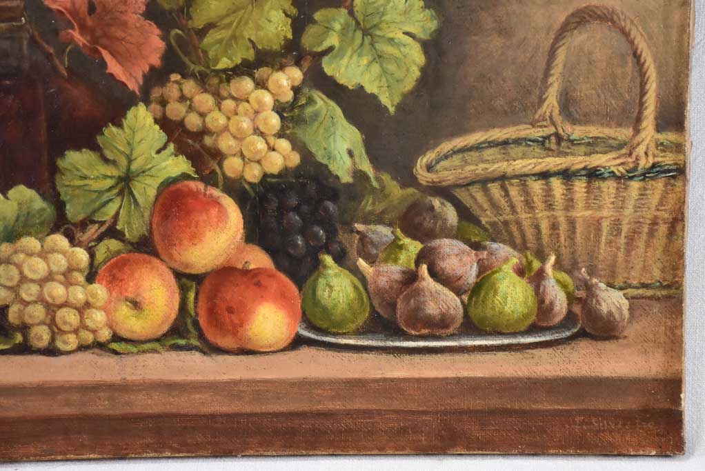 19th century still life with autumnal fruit - I. Silvestre 18" x 21¾"