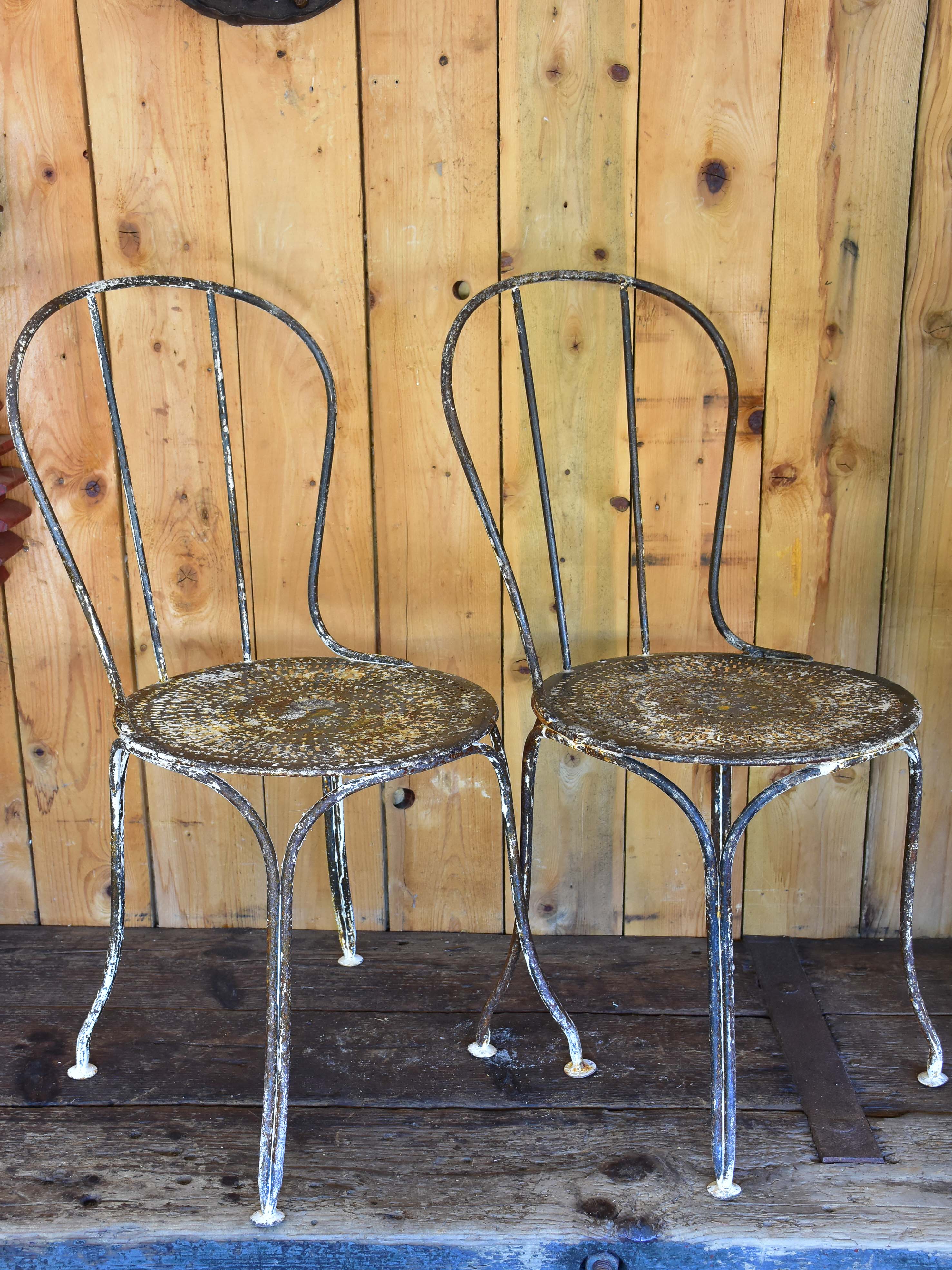 Pair of antique French garden chairs