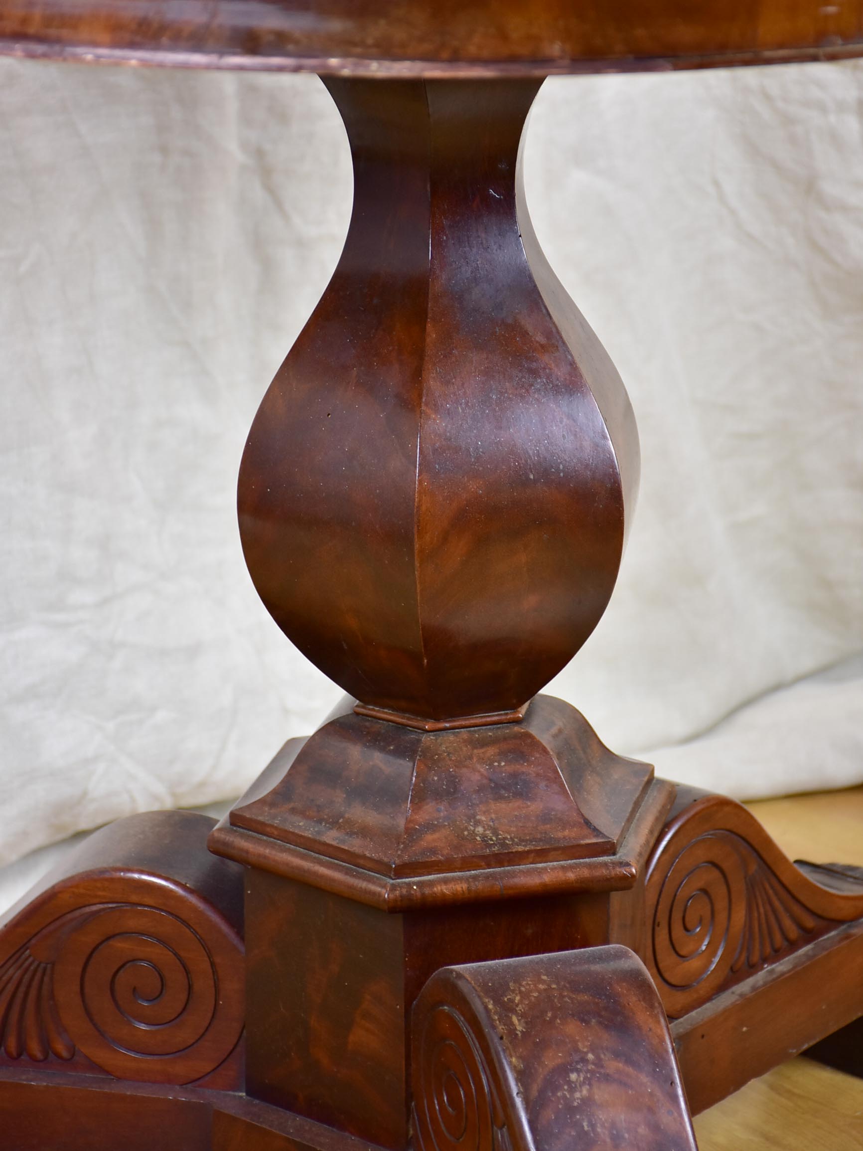 19th Century black marble top entry table with claw feet