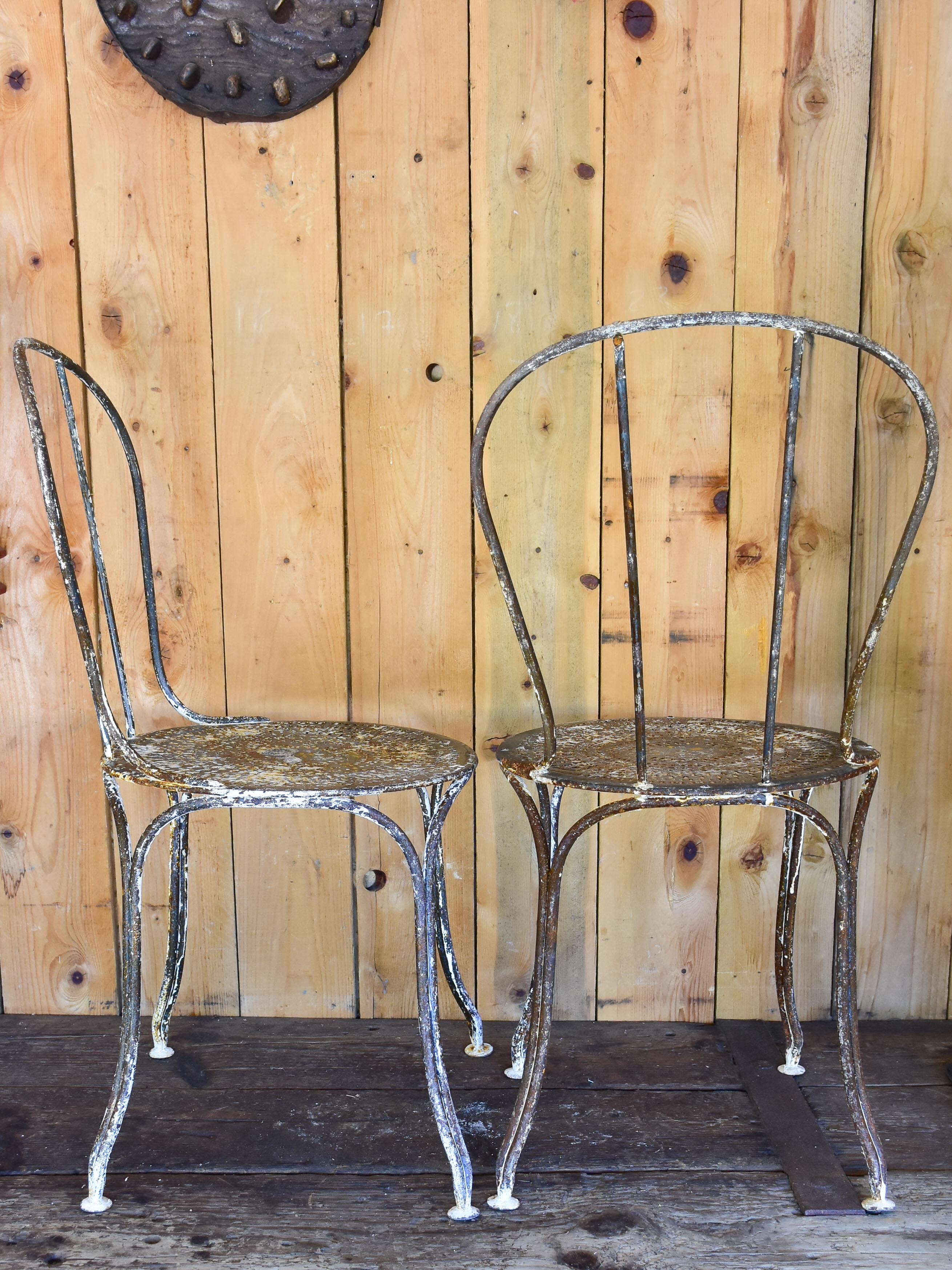 Pair of antique French garden chairs