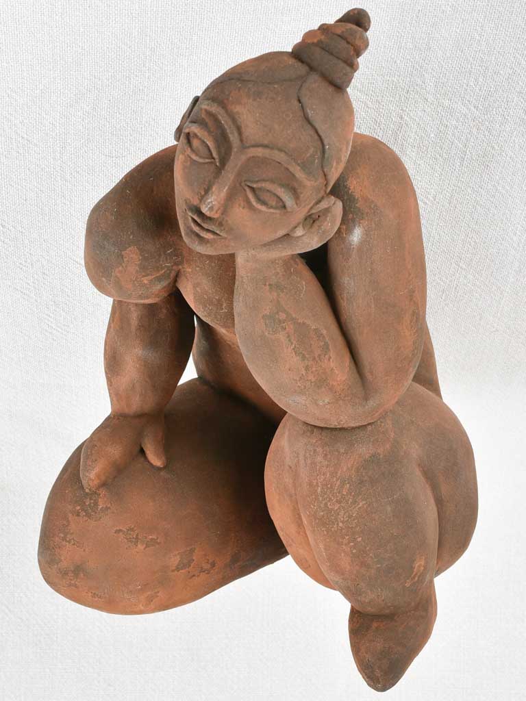 1950s clay sculpture of a lady 11¾"