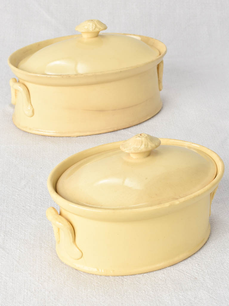 2 yellow ware terrine molds from Apt 19th century