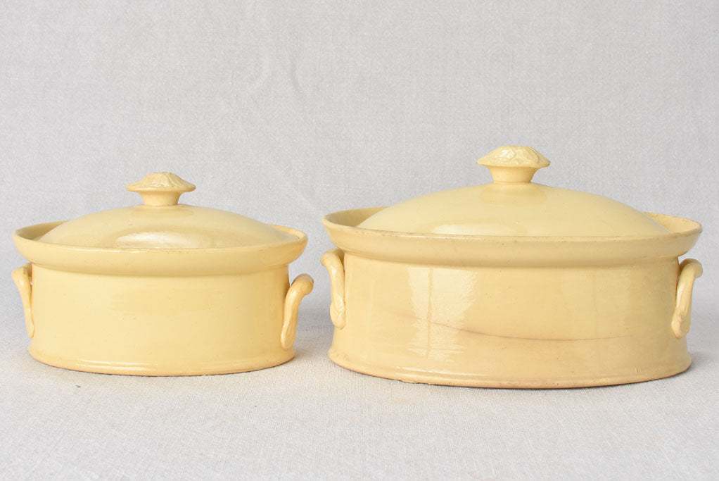 2 yellow ware terrine molds from Apt 19th century